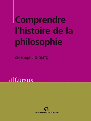cover image of Comprendre l'histoire de la philosophie